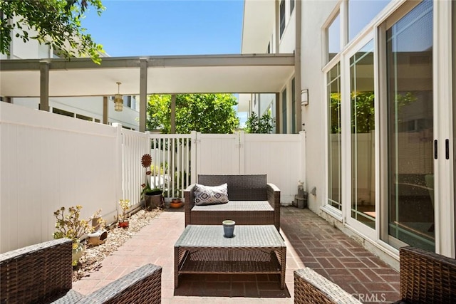 4320 W Kling St Unit 27, Burbank, CA 91505 - fenced backyard featuring a patio area and an outdoor living space