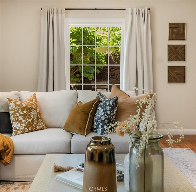 3935 Lime Ave, Long Beach, CA 90807 - living room with baseboards and wood finished floors