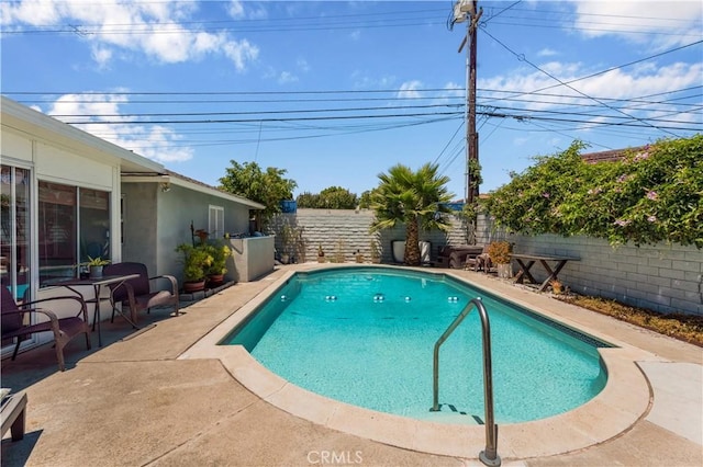 3935 Lime Ave, Long Beach, CA 90807 - view of swimming pool with a fenced backyard and a patio area
