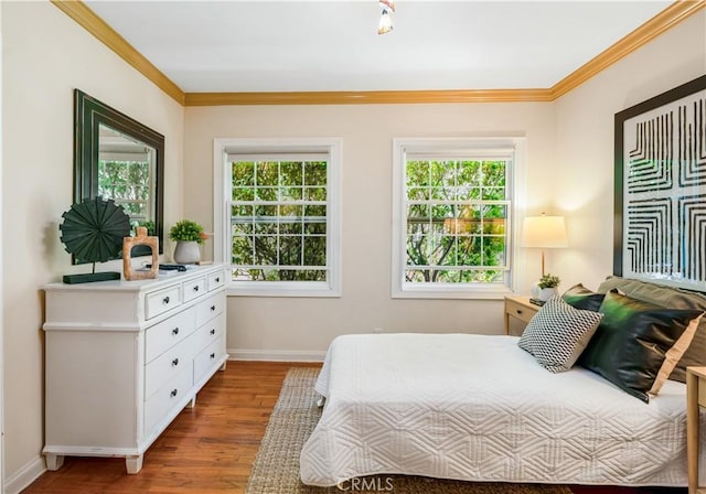 3935 Lime Ave, Long Beach, CA 90807 - bedroom featuring wood finished floors, multiple windows, and ornamental molding