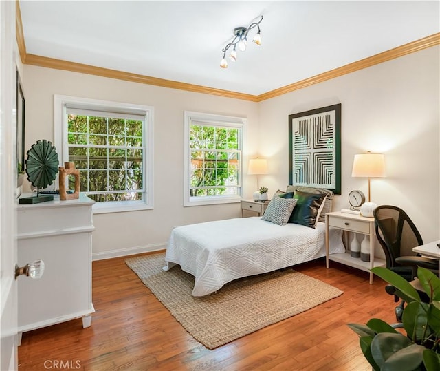 3935 Lime Ave, Long Beach, CA 90807 - bedroom featuring ornamental molding and wood-type flooring