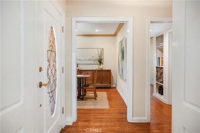 3935 Lime Ave, Long Beach, CA 90807 - foyer entrance featuring wood finished floors and crown molding