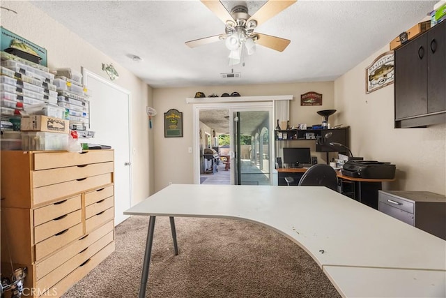 18043 Preston St, Hesperia, CA 92345 - office space with ceiling fan and a textured ceiling