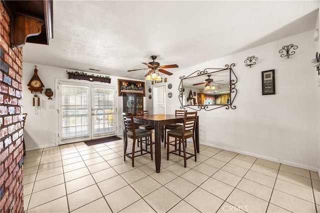 18043 Preston St, Hesperia, CA 92345 - dining room featuring a ceiling fan and light tile patterned floors