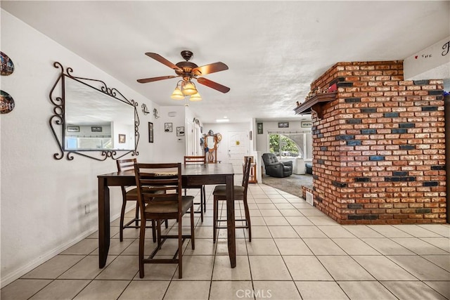 18043 Preston St, Hesperia, CA 92345 - dining area featuring a ceiling fan and light tile patterned floors