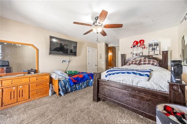 18043 Preston St, Hesperia, CA 92345 - carpeted bedroom with a ceiling fan