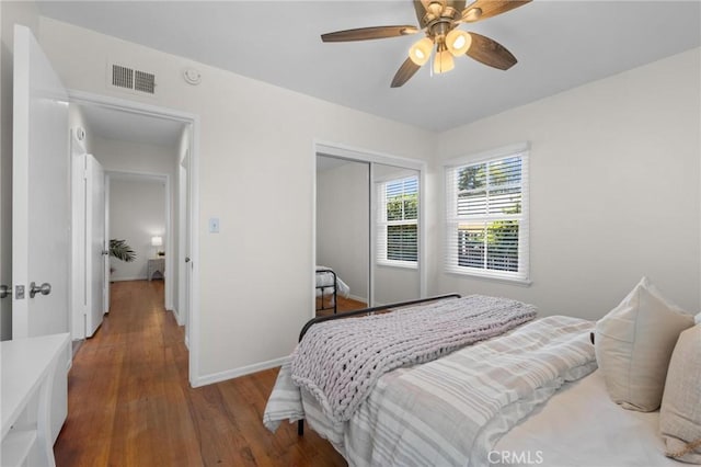 5527 Elmbank Rd, Rancho Palos Verdes, CA 90275 - bedroom with wood finished floors, a closet, and a ceiling fan