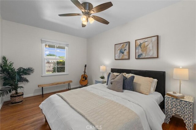 5527 Elmbank Rd, Rancho Palos Verdes, CA 90275 - bedroom with wood finished floors and a ceiling fan