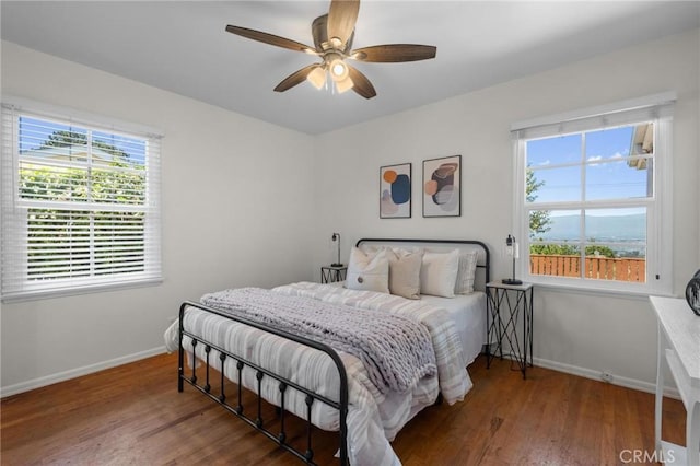 5527 Elmbank Rd, Rancho Palos Verdes, CA 90275 - bedroom featuring wood finished floors, multiple windows, and a ceiling fan
