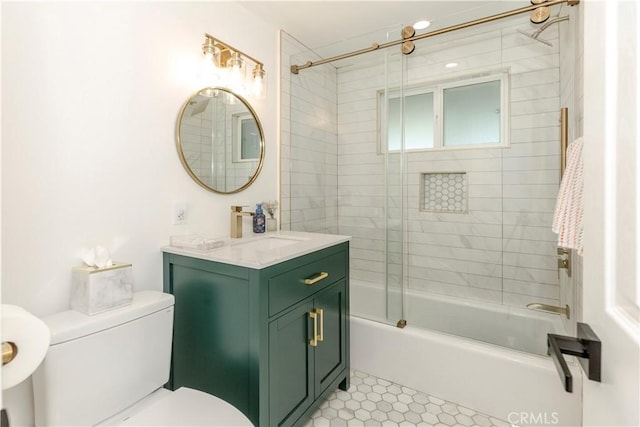 16652 Itasca St, Northridge, CA 91343 - bathroom featuring vanity, bath / shower combo with glass door, and tile patterned flooring