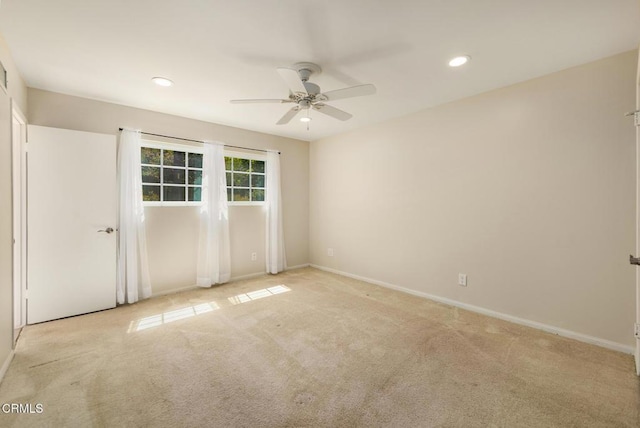 1104 Mariano Dr, Ojai, CA 93023 - carpeted empty room with ceiling fan and recessed lighting