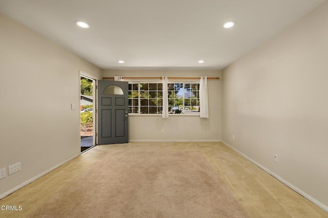 1104 Mariano Dr, Ojai, CA 93023 - foyer with recessed lighting and carpet floors