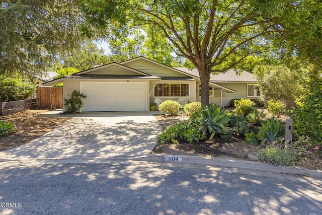 1104 Mariano Dr, Ojai, CA 93023 - ranch-style home with an attached garage and concrete driveway