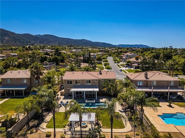 3959 Paseo Ln, Cresta, Corona, CA 92881 - aerial view of residential area with a pool and a mountain backdrop