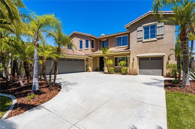 3959 Paseo Ln, Cresta, Corona, CA 92881 - view of front of house with driveway, stucco siding, a tiled roof, and a garage
