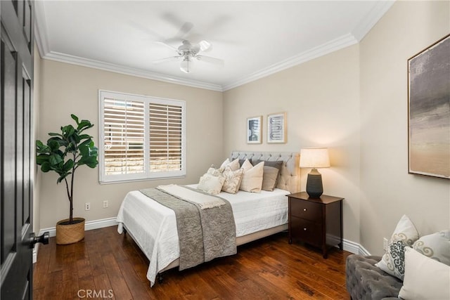 3959 Paseo Ln, Cresta, Corona, CA 92881 - bedroom with ornamental molding, hardwood / wood-style floors, and ceiling fan