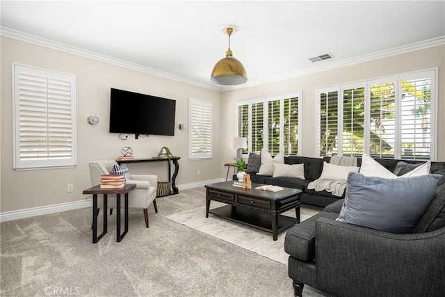 3959 Paseo Ln, Cresta, Corona, CA 92881 - living room featuring crown molding and carpet floors