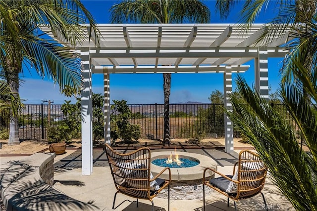 3959 Paseo Ln, Cresta, Corona, CA 92881 - view of patio / terrace with a fire pit and a pergola