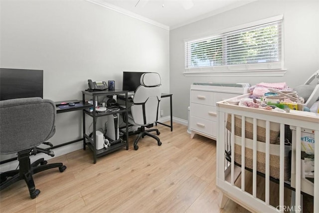 1151 El Camino Real, Simi Valley, CA 93063 - office area featuring ornamental molding and light wood-type flooring