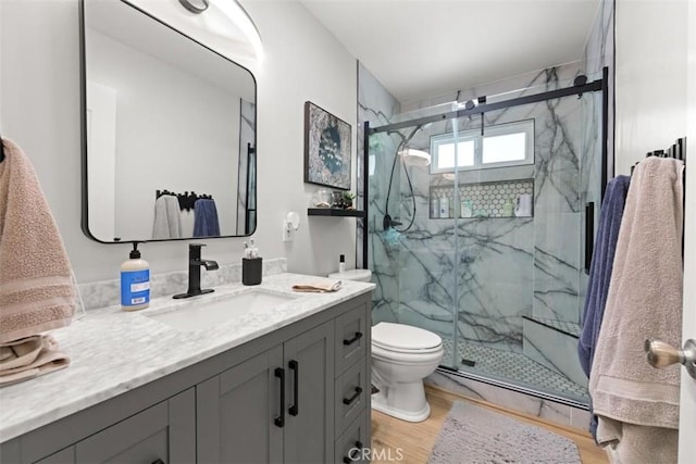1151 El Camino Real, Simi Valley, CA 93063 - bathroom with vanity, wood finished floors, and a marble finish shower