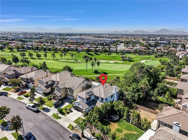 16461 Medinah St, Fontana, CA 92336 - aerial perspective of suburban area featuring a mountain backdrop and a golf course