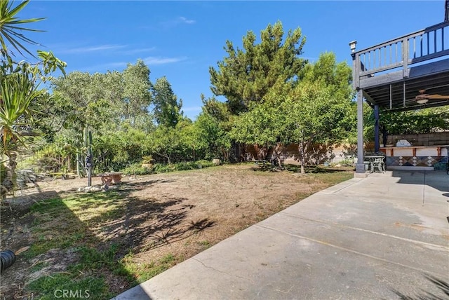 16461 Medinah St, Fontana, CA 92336 - view of yard featuring a ceiling fan and a patio
