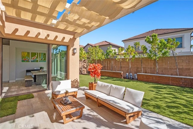152 Plum Lily, Irvine, CA 92618 - view of patio with an outdoor hangout area and a pergola