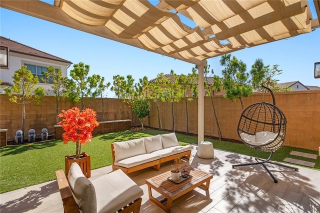 152 Plum Lily, Irvine, CA 92618 - fenced backyard with an outdoor hangout area and a pergola