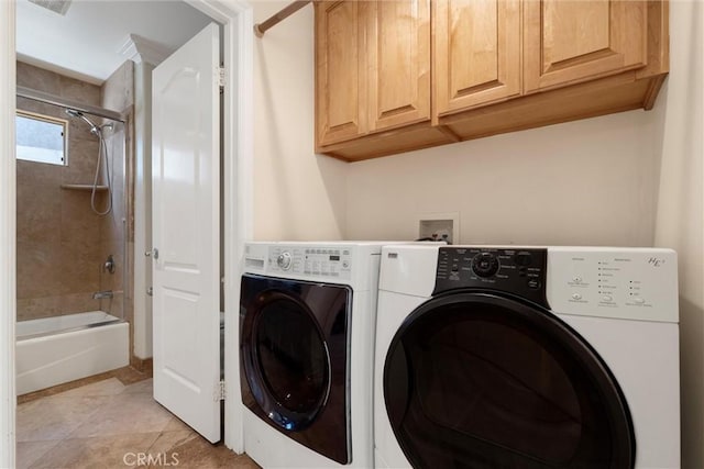 2613 Carnegie Ln # B, Redondo Beach, CA 90278 - laundry room featuring cabinet space, separate washer and dryer, and light tile patterned flooring
