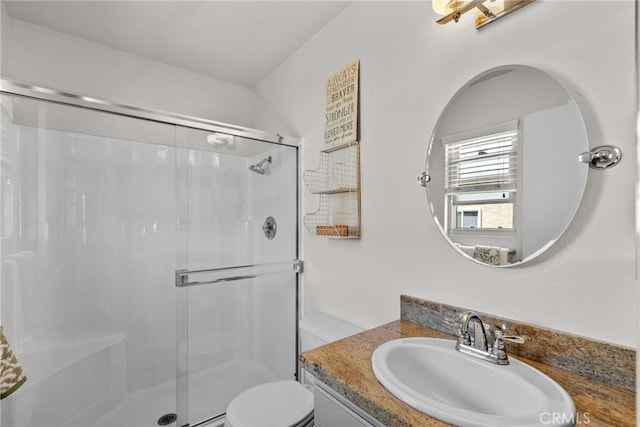 17910 River Cir Unit 1, Canyon Country, CA 91387 - full bathroom with vanity and a stall shower