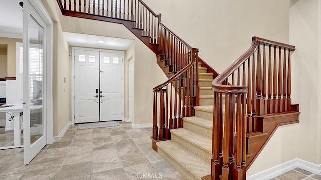 10 Calle Castillo, San Clemente, CA 92673 - foyer entrance featuring stairway and stone tile floors
