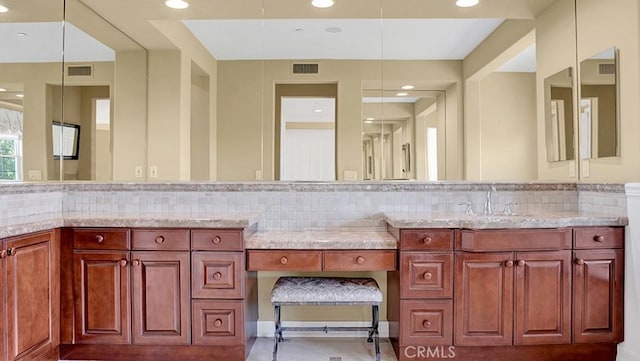 10 Calle Castillo, San Clemente, CA 92673 - bathroom featuring tasteful backsplash, vanity, and recessed lighting