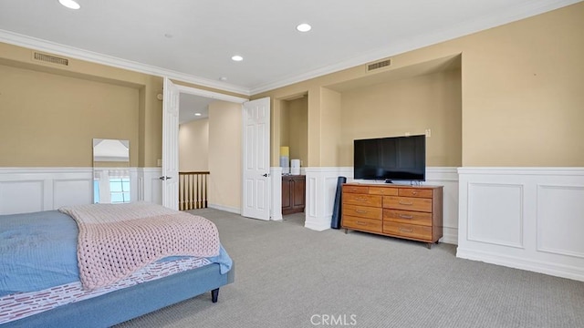 10 Calle Castillo, San Clemente, CA 92673 - carpeted bedroom with crown molding, recessed lighting, and wainscoting