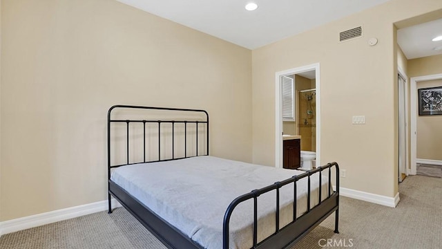 10 Calle Castillo, San Clemente, CA 92673 - bedroom featuring light carpet, recessed lighting, and ensuite bath