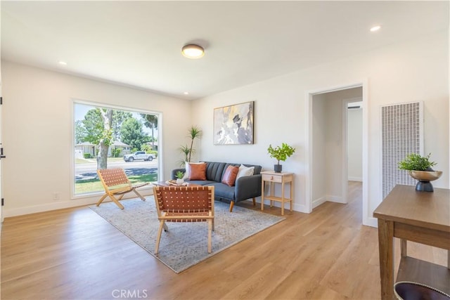 10536 La Mirada Blvd, Whittier, CA 90604 - living area featuring a heating unit, light wood-type flooring, and recessed lighting