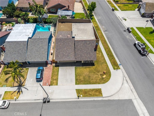 4510 E Hightree Cir, Anaheim, CA 92807 - aerial view of residential area with a pool area