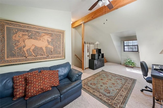 2229 Birchwood Way, Pine Mountain Club, CA 93222 - carpeted home office featuring ceiling fan