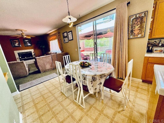 1670 Hillsborough St, Chula Vista, CA 91913 - dining space with light flooring, a ceiling fan, and a textured ceiling