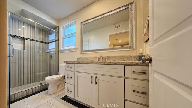 1018 Palm Ave, San Gabriel, CA 91776 - bathroom featuring a stall shower, vanity, and tile patterned floors