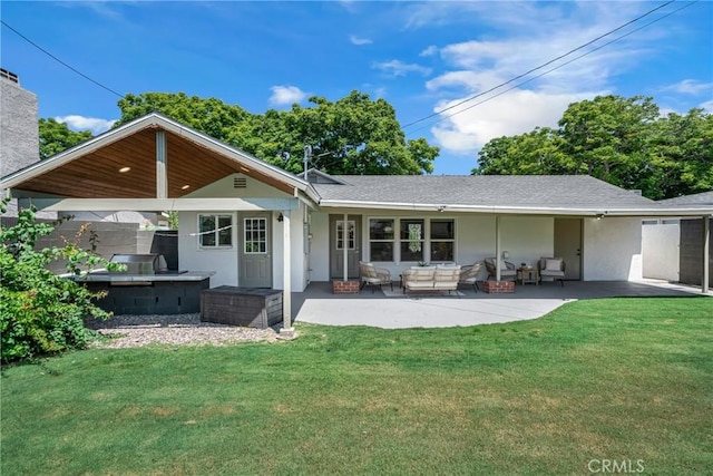 3531 Josie Ave, Long Beach, CA 90808 - back of house featuring an outdoor hangout area, a yard, a patio area, and exterior kitchen