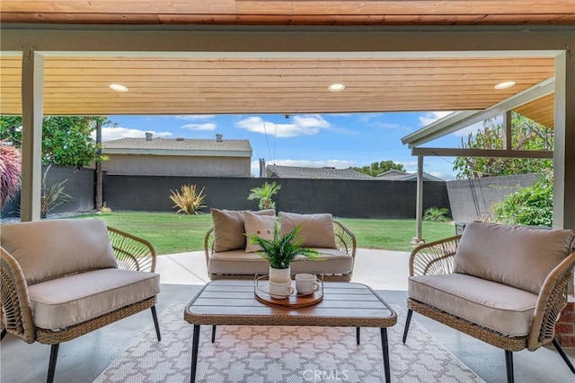 3531 Josie Ave, Long Beach, CA 90808 - fenced backyard with a patio and an outdoor hangout area