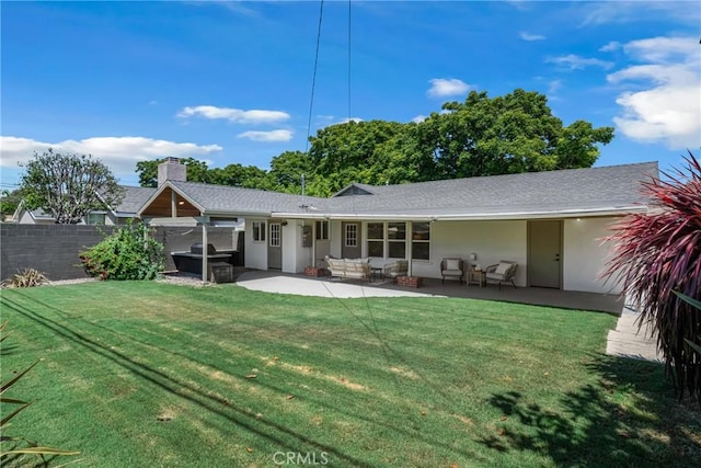 3531 Josie Ave, Long Beach, CA 90808 - rear view of house featuring a patio, stucco siding, and an outdoor hangout area