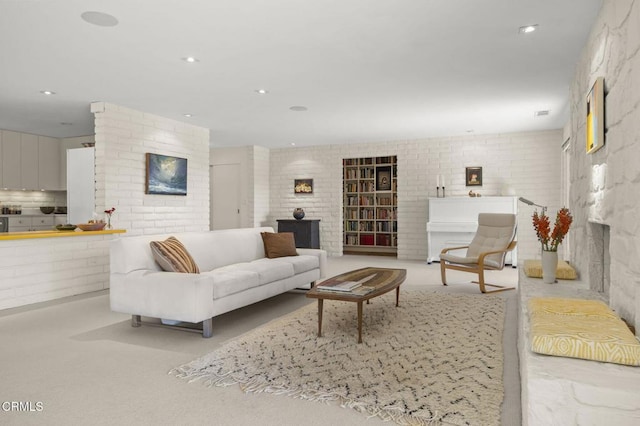 4530 Hendrickson Rd, Ojai, CA 93023 - living area with a fireplace and recessed lighting