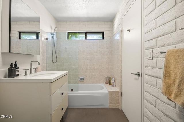 4530 Hendrickson Rd, Ojai, CA 93023 - full bathroom with vanity, bathing tub / shower combination, and tile patterned floors