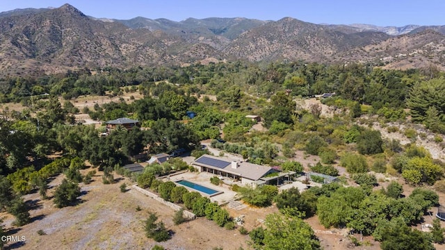 4530 Hendrickson Rd, Ojai, CA 93023 - aerial view of property and surrounding area with a pool and mountains