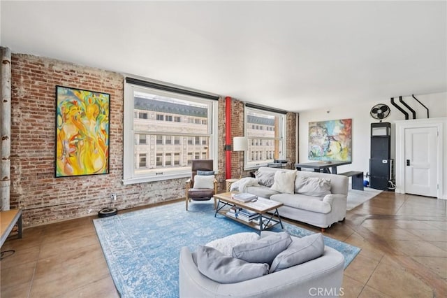 215 W 7th St Unit 1108, Los Angeles, CA 90014 - living area featuring brick wall