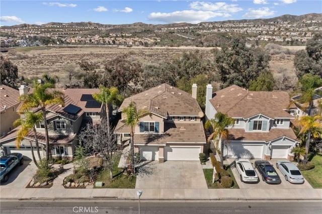 28403 Calex Dr, Valencia, CA 91354 - aerial perspective of suburban area featuring a mountain backdrop