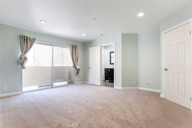 400 N 6th St Unit 202, Burbank, CA 91501 - unfurnished bedroom with light carpet, access to exterior, and recessed lighting