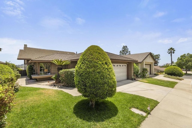 1471 Mercado, Escondido, CA 92026 - view of property hidden behind natural elements with a front yard, a garage, and driveway