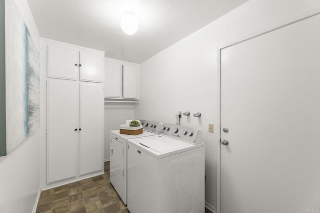 1471 Mercado, Escondido, CA 92026 - laundry area with washing machine and dryer, stone finish floors, and cabinet space